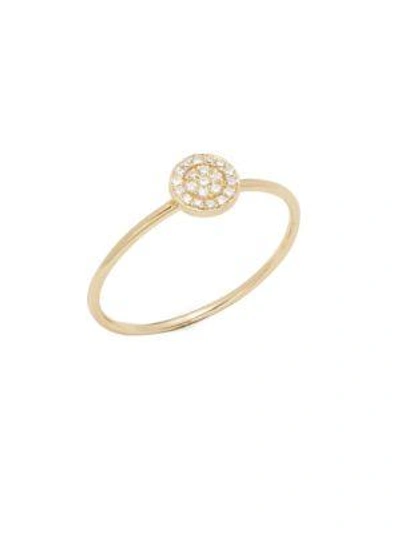 Shop Ef Collection 14k Yellow Gold & Diamond Disc Ring