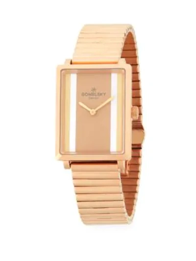 Shop Gomelsky Shirley Fromer Link Bracelet Watch In Rose Gold