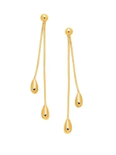 Shop Saks Fifth Avenue 14k Yellow Gold Polished Bead Dangle Earrings