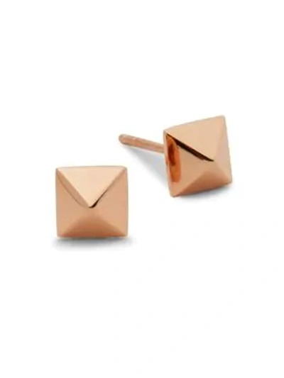 Shop Ef Collection 14k Rose Gold Pyramid Stud Earrings