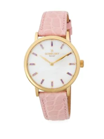 Shop Gomelsky Classic Leather Strap Watch In Gold