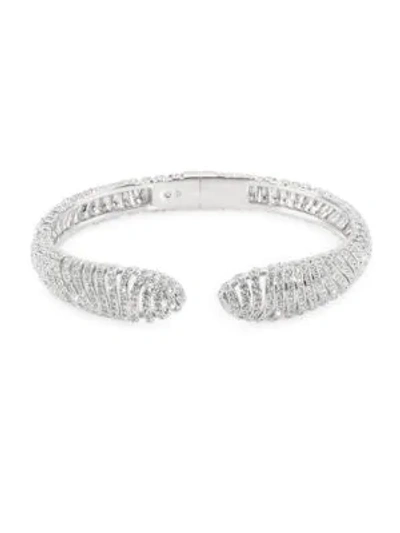 Shop Adriana Orsini Artemis Pavé Hinge Bracelet In Silver