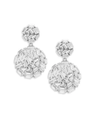 Shop Saks Fifth Avenue Crystal And Sterling Silver Ball Drop Earrings
