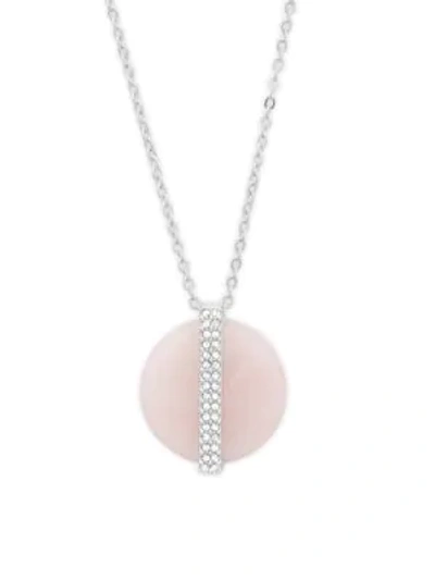 Shop Swarovski Crystal And Stainless Steel Pendant Necklace In Silver