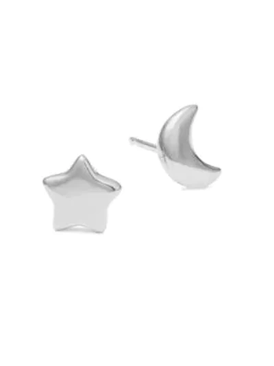 Shop Saks Fifth Avenue Star And Moon Sterling Silver Earrings