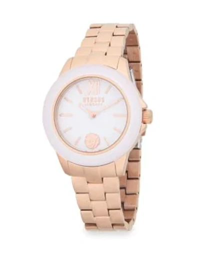 Shop Versace Abbey Road Stainless Steel Watch In Rose Gold