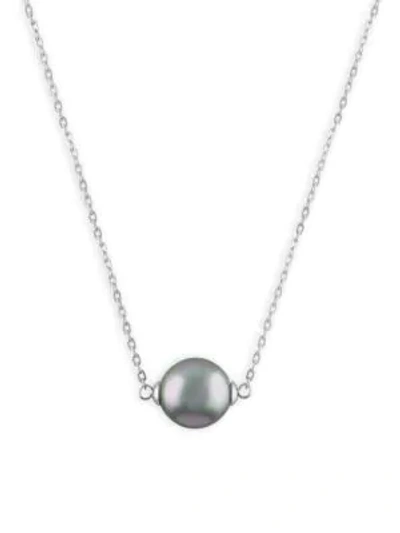 Shop Majorica 10mm Grey Faux Pearl & Sterling Silver Pendant Necklace