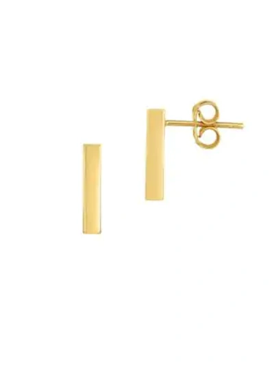 Shop Saks Fifth Avenue Women's 14k Yellow Gold Bar Stud Earrings