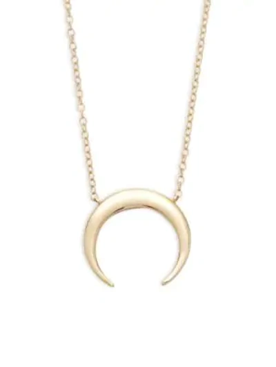 Shop Saks Fifth Avenue Women's 14k Gold Half-moon Pendant Necklace