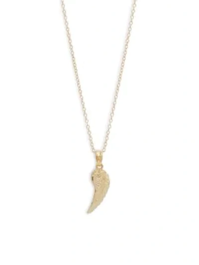 Shop Saks Fifth Avenue Women's 14k Gold Angel Wing Pendant Necklace