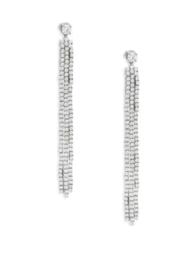 Shop Saks Fifth Avenue Crystal And Sterling Silver Tassel Earrings