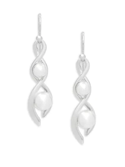 Shop Majorica 6-8mm White Pearl And Sterling Silver Drop Earrings