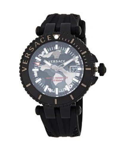 Shop Versace Stainless Steel Watch In Black