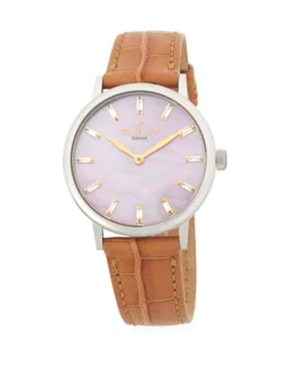 Shop Gomelsky Classic Stainless Steel And Leather-strap Watch