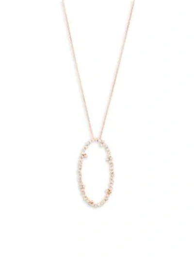 Shop Suzanne Kalan White Sapphire And 14k Rose Gold Oval Pendant Necklace