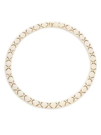 Shop Adriana Orsini Crystal Collar Necklace In Silver
