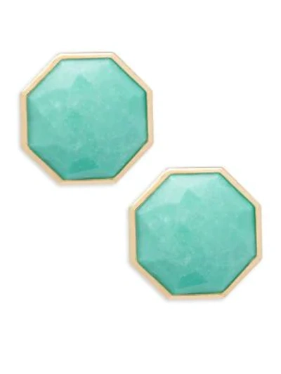 Shop Ippolita Turquoise Clip-on Earrings In Gold