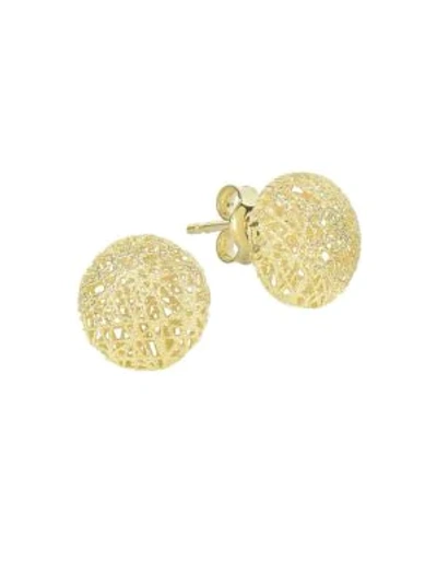 Shop Saks Fifth Avenue 14k Yellow Gold Textured Round Earrings