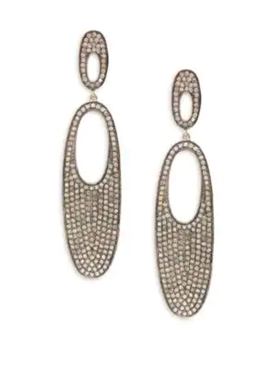 Shop Bavna Diamond And Sterling Silver Drop Earrings