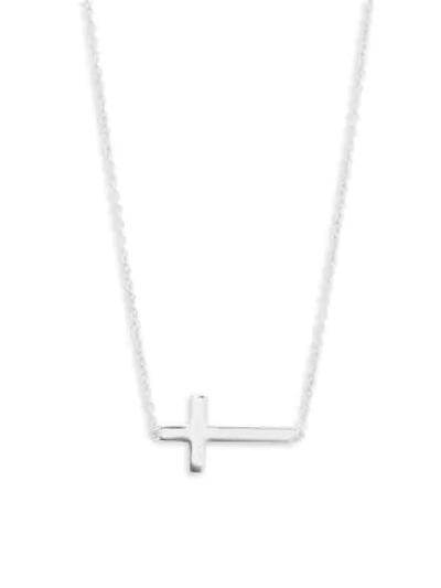Shop Saks Fifth Avenue Women's Sterling Silver Cross Necklace