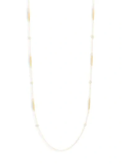 Shop Adriana Orsini Long Crystal And Bar Necklace In Gold