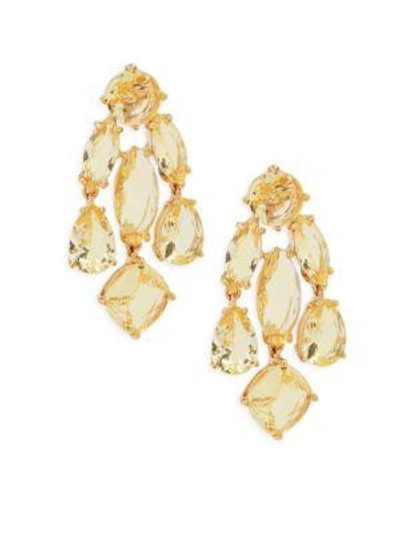 Shop Kate Spade Crystal-embellished Statement Earrings In Silver