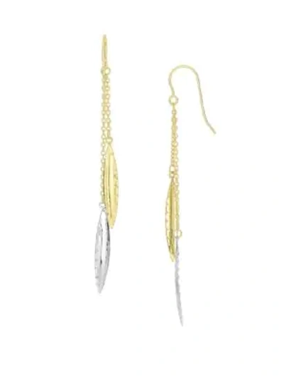 Shop Saks Fifth Avenue 14k Two-tone Gold Leaf Earrings