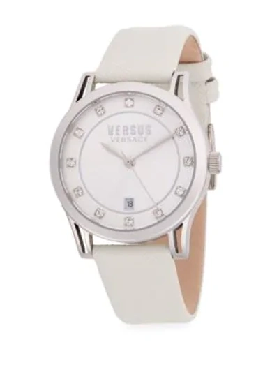 Shop Versus Stainless Steel And Leather-strap Watch In White