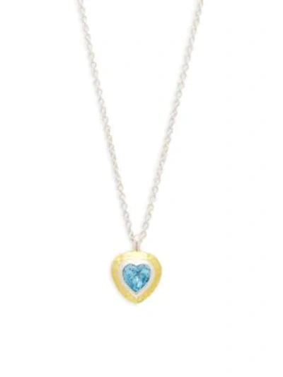 Shop Gurhan Romance Sterling Silver Topaz Heart Pendant Necklace