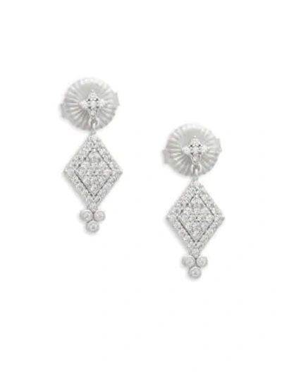 Shop Freida Rothman Small Harleqin Crystal Drop Earrings In Silver