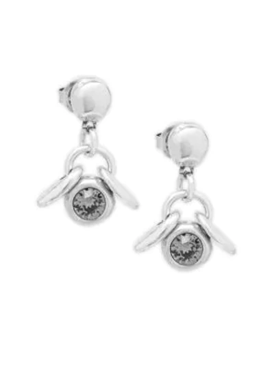 Shop Uno De 50 Crystal And Dangle Drop Earrings In Silver