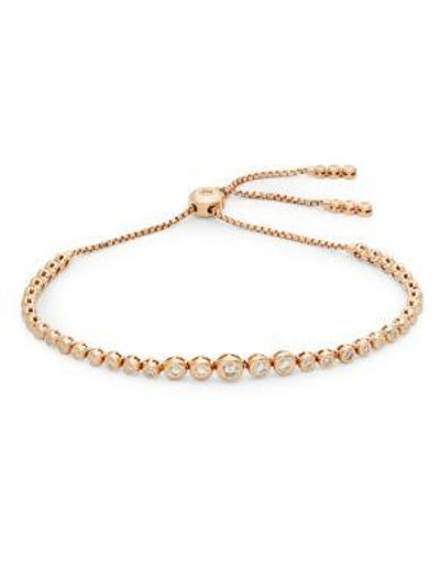 Shop Saks Fifth Avenue Women's Diamond & 14k Rose Gold Slider Bracelet