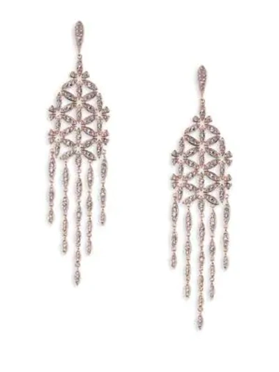Shop Adriana Orsini Pavé Floral Chandlier Drop Earrings In Silver