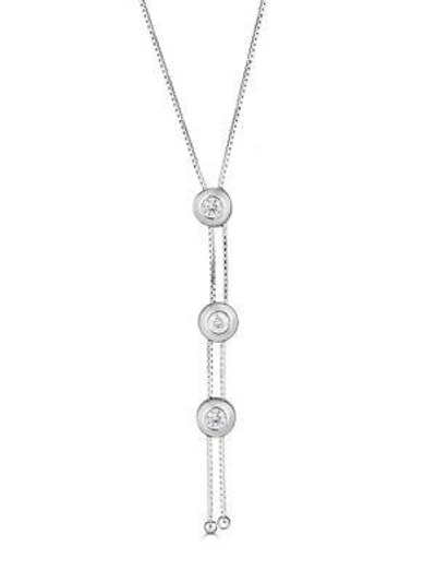 Shop Saks Fifth Avenue Diamond Fringe 14k White Gold Adjustable Pendant Necklace