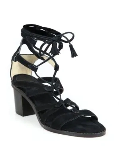 Shop Frye Brielle Suede Gladiator Sandals In Black