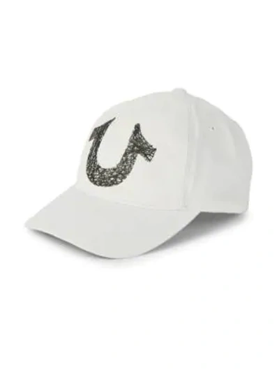 Shop True Religion Logo Cotton Baseball Cap In White