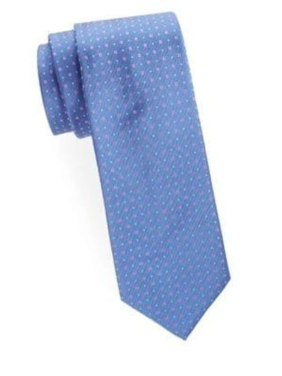 Shop Brioni Geometric Silk Tie In Blue Purple
