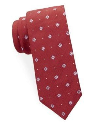 Shop Brioni Textured Silk Tie In Red - Sky