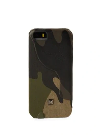 Shop Valentino Camouflage Iphone Case- 5/5s In Green Camo