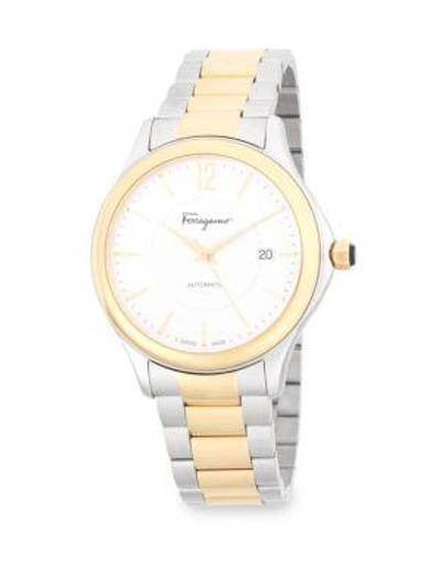 Shop Ferragamo Stainless Steel Automatic Bracelet Watch In Gold