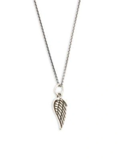 Shop King Baby Studio Men's Sterling Silver Micro Wing Pendant Necklace