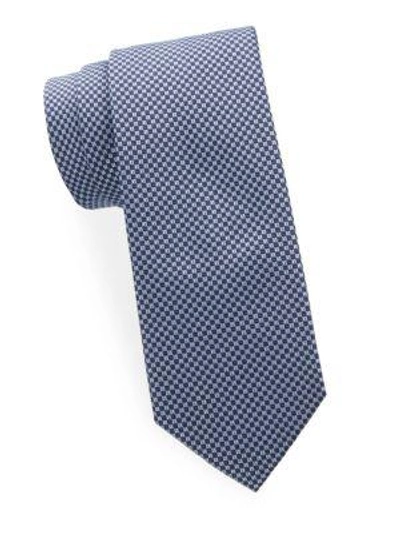 Shop Brioni Geometric Silk Tie In Blue Navy