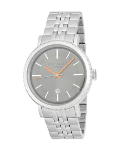 Shop Ted Baker Stainless Steel Bracelet Watch In Silver