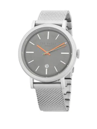 Shop Ted Baker Connor Stainless Steel Analog Watch In Silver