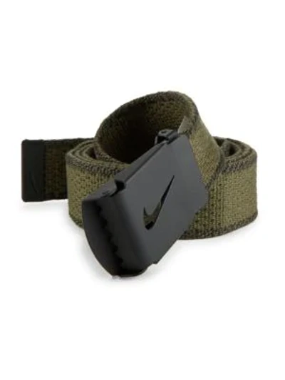 Shop Nike Knit Web Belt In Cargo Khaki