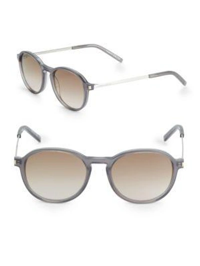 Shop Saint Laurent 51mm Round Sunglasses In Opal