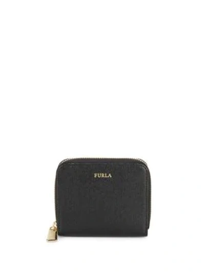 Shop Furla Leather Zip-around Wallet In Onyx