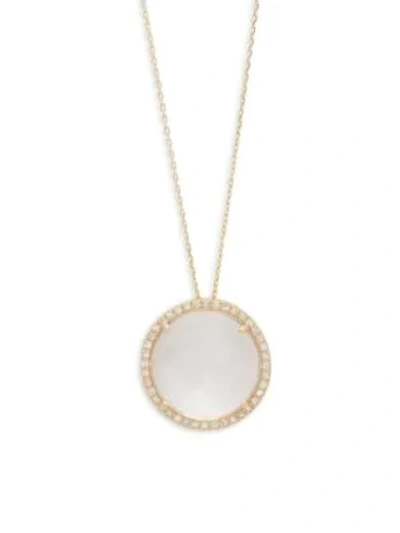 Shop Suzanne Kalan 14k Yellow Gold & White Quartz Pendant Necklace In White Gold