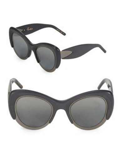 Shop Pomellato 48mm Cat-eye Sunglasses In Dark Grey