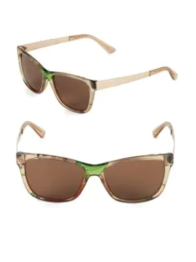 Shop Gucci 54mm Square Sunglasses In Beige Gold
